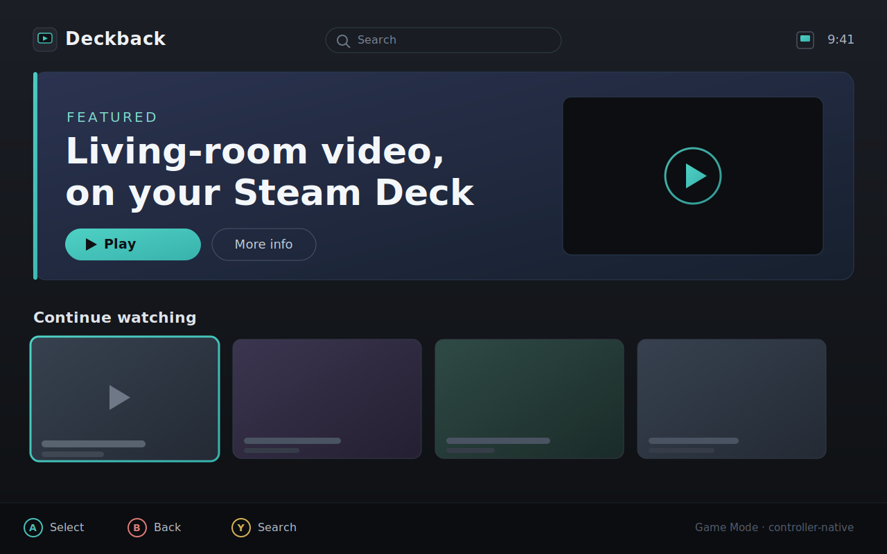 Deckback home screen